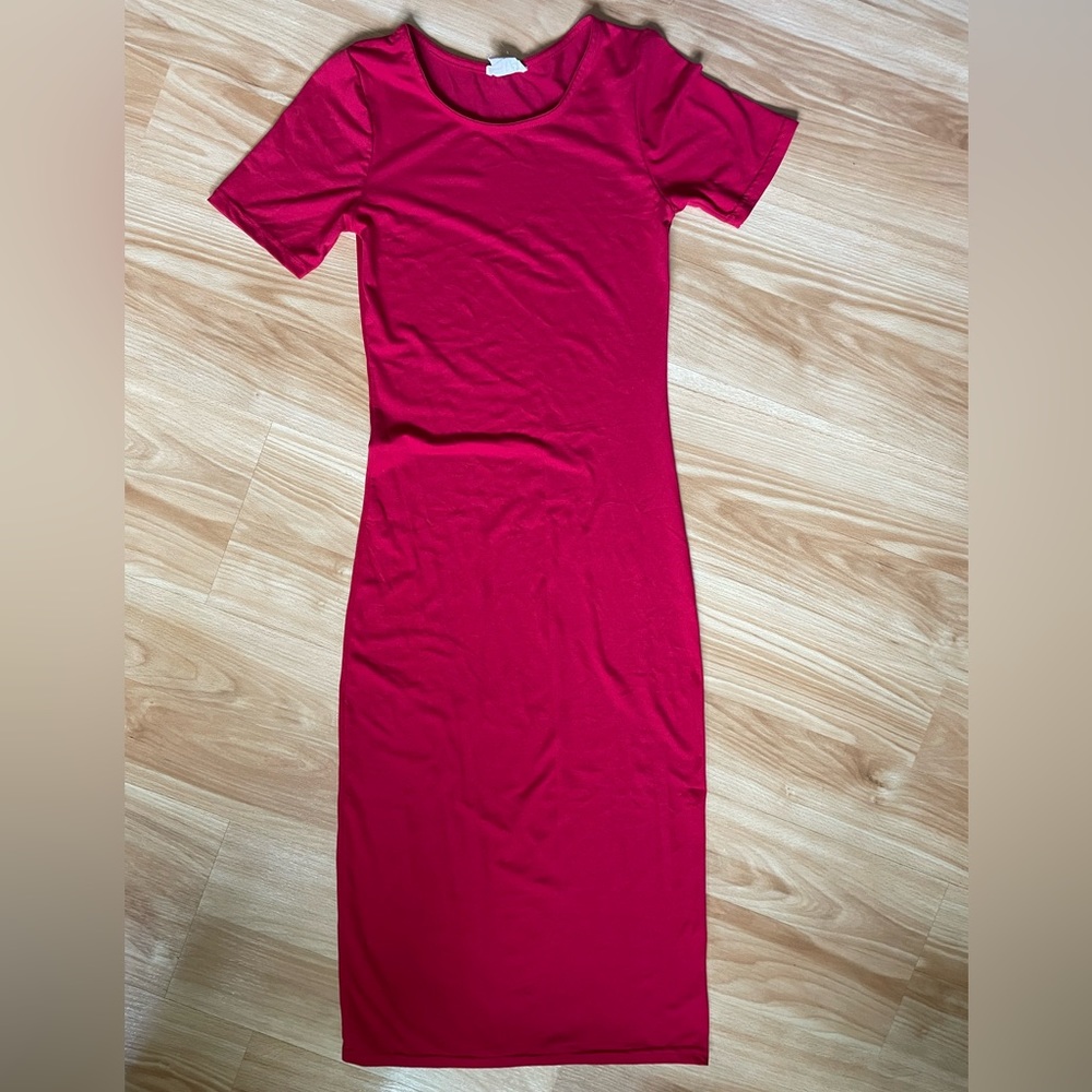 Bodycon Midi Dress - Red